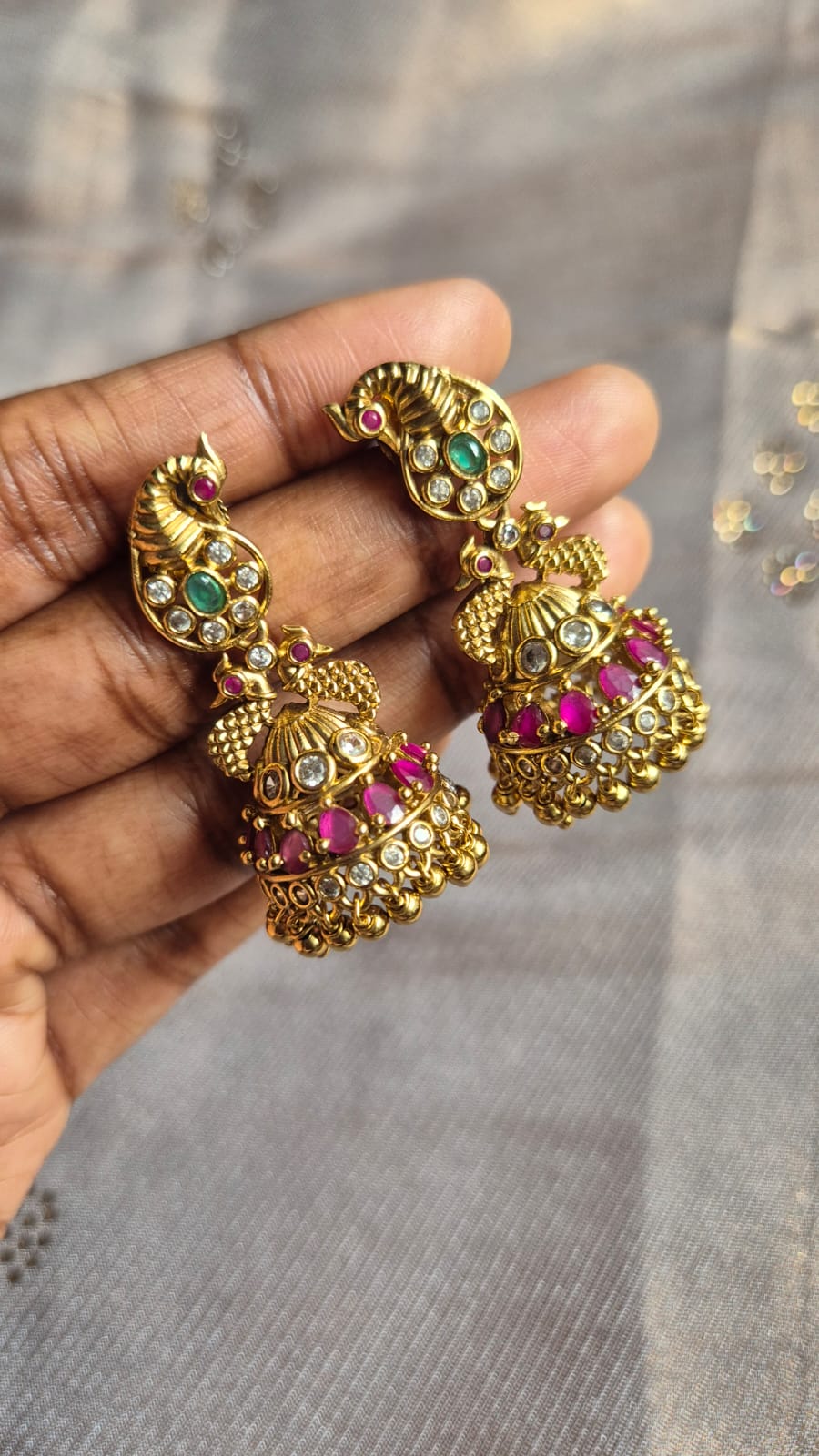 Peacock Designed Jhumkas