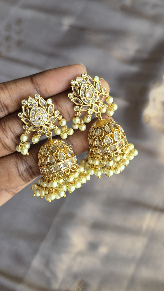 White Lotus Jhumkas